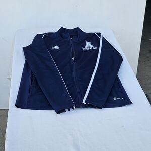 Navy Blue Wrestling Jacket with White Accents
